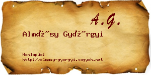 Almásy Györgyi névjegykártya