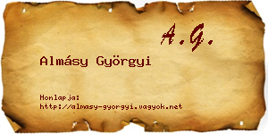 Almásy Györgyi névjegykártya